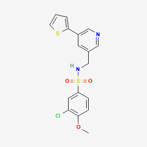 3-chloro-4-methoxy-N-((5-(thiophen-2-yl)pyridin-3-yl)methyl)benzenesulfonamide