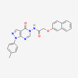 molecular formula C24H19N5O3 B2564536 2-(naphthalen-2-yloxy)-N-(4-oxo-1-(p-tolyl)-1H-pyrazolo[3,4-d]pyrimidin-5(4H)-yl)acetamide CAS No. 899966-74-6