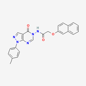 molecular formula C24H19N5O3 B2564536 2-(ナフタレン-2-イルオキシ)-N-(4-オキソ-1-(p-トリル)-1H-ピラゾロ[3,4-d]ピリミジン-5(4H)-イル)アセトアミド CAS No. 899966-74-6