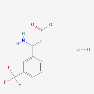 molecular formula C11H13ClF3NO2 B2564546 3-氨基-3-[3-(三氟甲基)苯基]丙酸甲酯盐酸盐 CAS No. 1354951-67-9