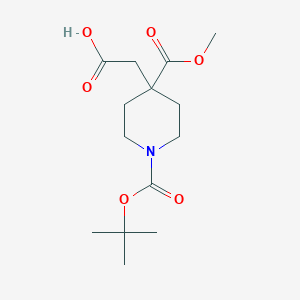 2-[4-Methoxycarbonyl-1-[(2-methylpropan-2-yl)oxycarbonyl]piperidin-4-yl]acetic acid