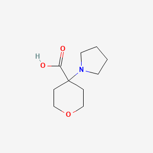 molecular formula C10H17NO3 B2564550 4-pyrrolidin-1-yltetrahydro-2H-pyran-4-carboxylic acid CAS No. 933752-27-3