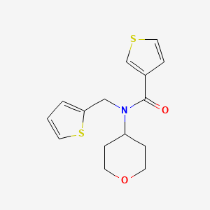 N-(oxan-4-yl)-N-[(thiophen-2-yl)methyl]thiophene-3-carboxamide