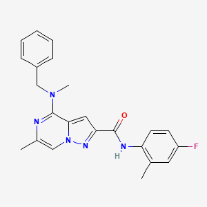 4-[benzyl(methyl)amino]-N-(4-fluoro-2-methylphenyl)-6-methylpyrazolo[1,5-a]pyrazine-2-carboxamide