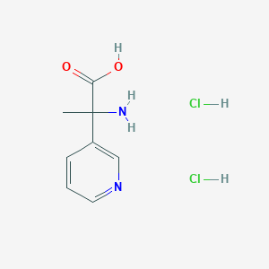 molecular formula C8H12Cl2N2O2 B2564555 2-Amino-2-pyridin-3-ylpropanoic acid;dihydrochloride CAS No. 2402840-07-5