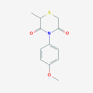 molecular formula C12H13NO3S B2564559 4-(4-Methoxyphenyl)-2-methylthiomorpholine-3,5-dione CAS No. 344266-10-0