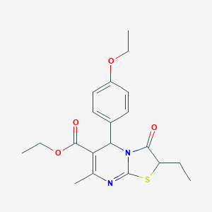 molecular formula C20H24N2O4S B256456 ethyl 5-(4-ethoxyphenyl)-2-ethyl-7-methyl-3-oxo-2,3-dihydro-5H-[1,3]thiazolo[3,2-a]pyrimidine-6-carboxylate 