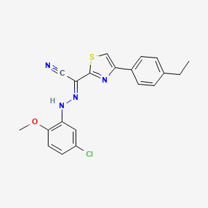 (2E)-N-(5-chloro-2-methoxyanilino)-4-(4-ethylphenyl)-1,3-thiazole-2-carboximidoyl cyanide