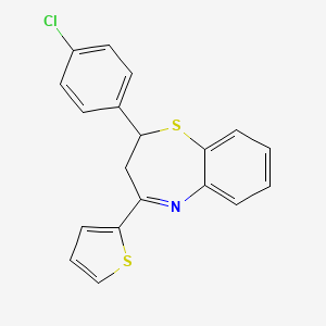2-(4-Chlorophenyl)-4-(thiophen-2-yl)-2,3-dihydrobenzo[b][1,4]thiazepine