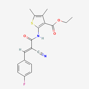 (E)-ethyl 2-(2-cyano-3-(4-fluorophenyl)acrylamido)-4,5-dimethylthiophene-3-carboxylate