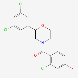 (2-Chloro-4-fluorophenyl)(2-(3,5-dichlorophenyl)morpholino)methanone