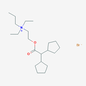 molecular formula C21H40BrNO2 B025646 2-(2,2-dicyclopentylacetyl)oxyethyl-diethyl-propylazanium bromide CAS No. 102571-18-6