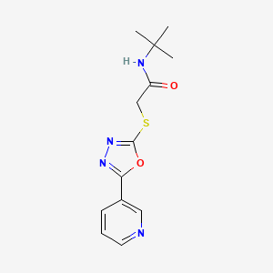 N-tert-butyl-2-[(5-pyridin-3-yl-1,3,4-oxadiazol-2-yl)sulfanyl]acetamide