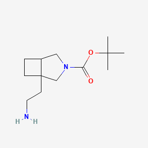molecular formula C13H24N2O2 B2564603 叔丁基1-(2-氨基乙基)-3-氮杂双环[3.2.0]庚烷-3-羧酸酯 CAS No. 2445800-60-0