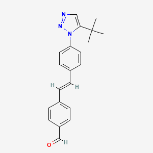 molecular formula C21H21N3O B2564605 4-[(E)-2-[4-(5-tert-butyltriazol-1-yl)phenyl]ethenyl]benzaldehyde CAS No. 77530-26-8