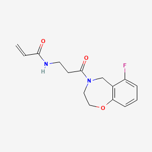molecular formula C15H17FN2O3 B2564606 N-[3-(6-Fluoro-3,5-dihydro-2H-1,4-benzoxazepin-4-yl)-3-oxopropyl]prop-2-enamide CAS No. 2199865-30-8