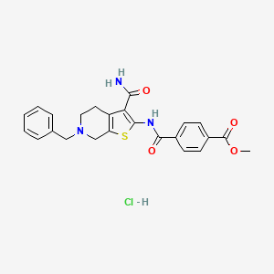 Methyl 4-((6-benzyl-3-carbamoyl-4,5,6,7-tetrahydrothieno[2,3-c]pyridin-2-yl)carbamoyl)benzoate hydrochloride