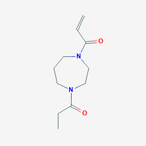 molecular formula C11H18N2O2 B2564608 1-(4-丙-2-烯酰-1,4-二氮杂环戊-1-基)丙-1-酮 CAS No. 1183309-55-8