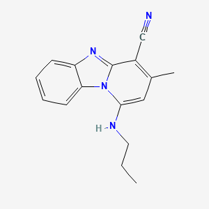 molecular formula C16H16N4 B2564615 3-Methyl-1-(propylamino)pyrido[1,2-a]benzimidazole-4-carbonitrile CAS No. 305333-69-1