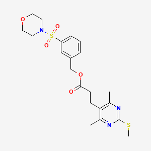 molecular formula C21H27N3O5S2 B2564617 [3-(Morpholine-4-sulfonyl)phenyl]methyl 3-[4,6-dimethyl-2-(methylsulfanyl)pyrimidin-5-yl]propanoate CAS No. 1118839-69-2