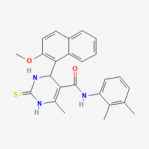 molecular formula C25H25N3O2S B2564620 N-(2,3-二甲苯基)-4-(2-甲氧基-1-萘基)-6-甲基-2-硫代-1,2,3,4-四氢嘧啶-5-甲酰胺 CAS No. 374600-54-1