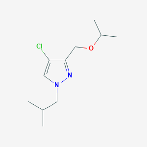 molecular formula C11H19ClN2O B2564643 4-chloro-1-isobutyl-3-(isopropoxymethyl)-1H-pyrazole CAS No. 1855950-67-2