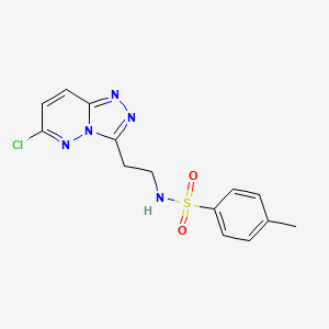 molecular formula C14H14ClN5O2S B2564657 N-(2-(6-chloro-[1,2,4]triazolo[4,3-b]pyridazin-3-yl)ethyl)-4-methylbenzenesulfonamide CAS No. 1286713-48-1