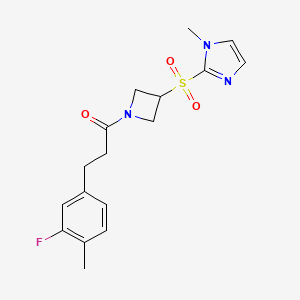 3-(3-fluoro-4-methylphenyl)-1-(3-((1-methyl-1H-imidazol-2-yl)sulfonyl)azetidin-1-yl)propan-1-one
