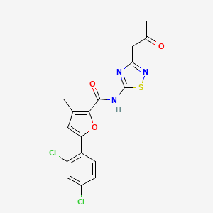 5-(2,4-dichlorophenyl)-3-methyl-N-(3-(2-oxopropyl)-1,2,4-thiadiazol-5-yl)furan-2-carboxamide