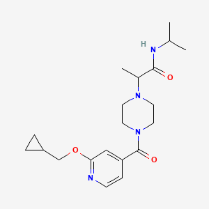 2-(4-(2-(cyclopropylmethoxy)isonicotinoyl)piperazin-1-yl)-N-isopropylpropanamide