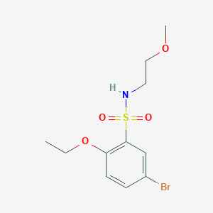 molecular formula C11H16BrNO4S B256467 5-bromo-2-ethoxy-N-(2-methoxyethyl)benzenesulfonamide 