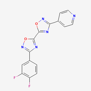 molecular formula C15H7F2N5O2 B2564678 3-(3,4-Difluorophenyl)-3'-pyridin-4-yl-5,5'-bi-1,2,4-oxadiazole CAS No. 1775526-53-8