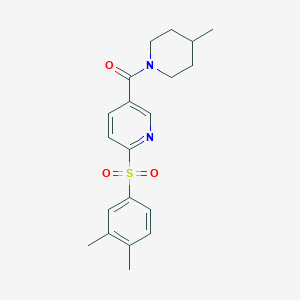 2-(3,4-dimethylbenzenesulfonyl)-5-(4-methylpiperidine-1-carbonyl)pyridine