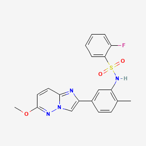 molecular formula C20H17FN4O3S B2564688 2-fluoro-N-(5-(6-methoxyimidazo[1,2-b]pyridazin-2-yl)-2-methylphenyl)benzenesulfonamide CAS No. 946382-30-5