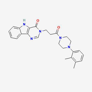 molecular formula C25H27N5O2 B2564689 3-(3-(4-(2,3-dimethylphenyl)piperazin-1-yl)-3-oxopropyl)-3H-pyrimido[5,4-b]indol-4(5H)-one CAS No. 1105214-22-9
