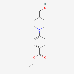 molecular formula C15H21NO3 B2564691 4-(4-(羟甲基)哌啶-1-基)苯甲酸乙酯 CAS No. 508234-07-9