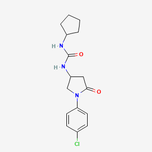 molecular formula C16H20ClN3O2 B2564693 1-(1-(4-氯苯基)-5-氧代吡咯烷-3-基)-3-环戊基脲 CAS No. 894026-56-3