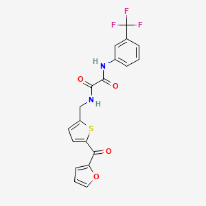 molecular formula C19H13F3N2O4S B2564695 N1-((5-(furan-2-carbonyl)thiophen-2-yl)methyl)-N2-(3-(trifluoromethyl)phenyl)oxalamide CAS No. 1797760-53-2