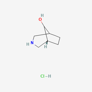 molecular formula C7H14ClNO B2564699 (5R)-3-azabicyclo[3.2.1]octan-8-ol;hydrochloride CAS No. 2089291-70-1; 934001-71-5