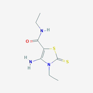 molecular formula C8H13N3OS2 B256470 4-amino-N,3-diethyl-2-thioxo-2,3-dihydro-1,3-thiazole-5-carboxamide 