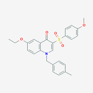 molecular formula C26H25NO5S B2564700 6-乙氧基-3-(4-甲氧苯基)磺酰基-1-[(4-甲苯基)甲基]喹啉-4-酮 CAS No. 872199-00-3