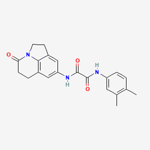 molecular formula C21H21N3O3 B2564701 N1-(3,4-二甲苯基)-N2-(4-氧代-2,4,5,6-四氢-1H-吡咯并[3,2,1-ij]喹啉-8-基)草酰胺 CAS No. 898419-21-1