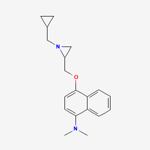 molecular formula C19H24N2O B2564709 4-[[1-(Cyclopropylmethyl)aziridin-2-yl]methoxy]-N,N-dimethylnaphthalen-1-amine CAS No. 2418668-11-6