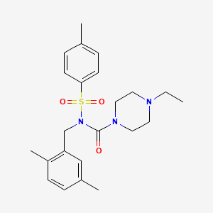 molecular formula C23H31N3O3S B2564710 N-(2,5-dimethylbenzyl)-4-ethyl-N-tosylpiperazine-1-carboxamide CAS No. 887197-04-8