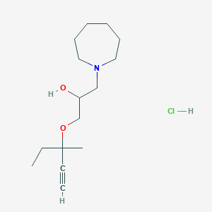 molecular formula C15H28ClNO2 B2564711 1-(Azepan-1-yl)-3-((3-methylpent-1-yn-3-yl)oxy)propan-2-ol hydrochloride CAS No. 1185449-29-9