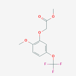 molecular formula C11H11F3O5 B2564715 甲基[2-甲氧基-5-(三氟甲氧基)苯氧基]乙酸酯 CAS No. 2279122-34-6
