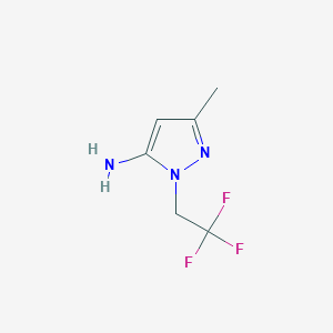 molecular formula C6H8F3N3 B2564722 3-甲基-1-(2,2,2-三氟乙基)-1H-吡唑-5-胺 CAS No. 1174850-85-1