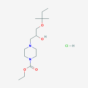 molecular formula C15H31ClN2O4 B2564736 Ethyl 4-(2-hydroxy-3-(tert-pentyloxy)propyl)piperazine-1-carboxylate hydrochloride CAS No. 1185480-10-7