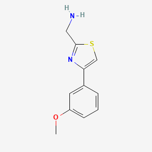 molecular formula C11H12N2OS B2564739 [4-(3-Methoxyphenyl)-1,3-thiazol-2-yl]methanamine CAS No. 643723-49-3