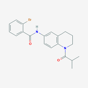 molecular formula C20H21BrN2O2 B2564745 2-bromo-N-(1-isobutyryl-1,2,3,4-tetrahydroquinolin-6-yl)benzamide CAS No. 1005299-34-2